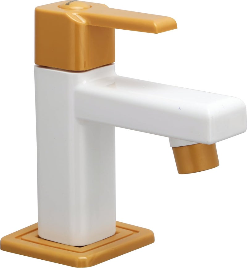 Prayag Ultra Pillar Cock PTMT Plastic Foam Flow Table Mount Faucet Tap with Flange Leakproof Durable Stylish Wash Basin Sink Bathroom Water Saving (Gold, 130-UG) - Image 1