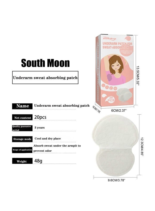 Generic 20 pieces The South moon underarm sweat absorption pad is durable and effective, and the underarm invisible sweat absorption pad is comfortable and comfortable  - Image 2