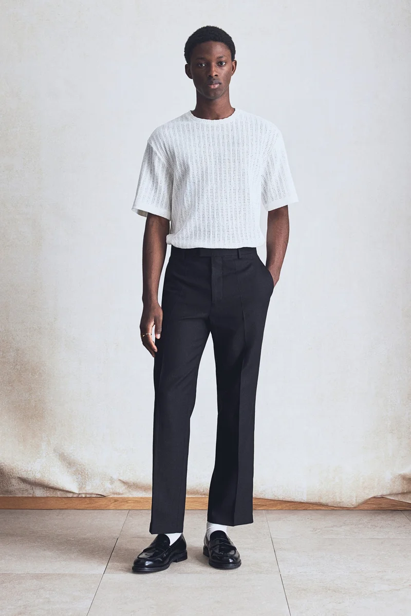 H&M Regular Fit Crochet-look T-shirt