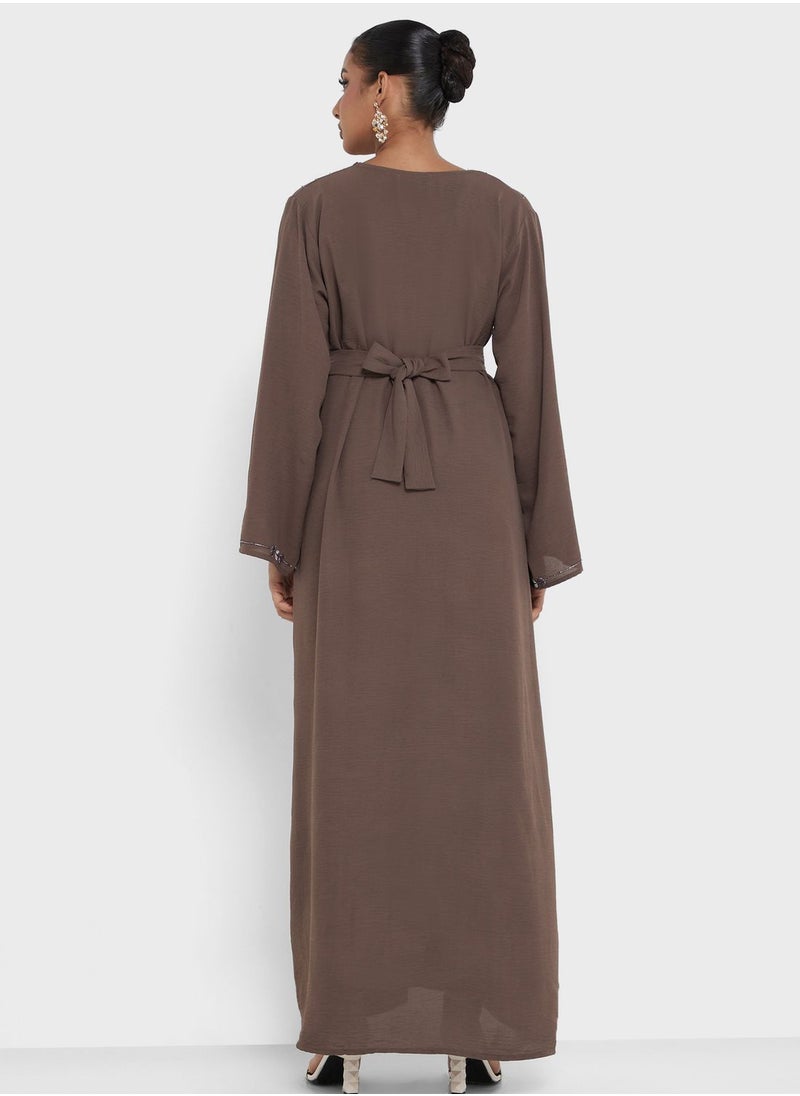 hayas closet - Embellished Belted Jalabiya - Image 1