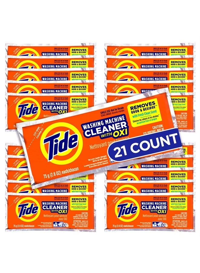 Tide Washing Machine Cleaner by Tide, Washer Machine Cleaner with Oxi for Front and Top Loader Washer Machines, Deep Cleaning Residue & Odor Eliminator, 21 Month Supply  - Image 1