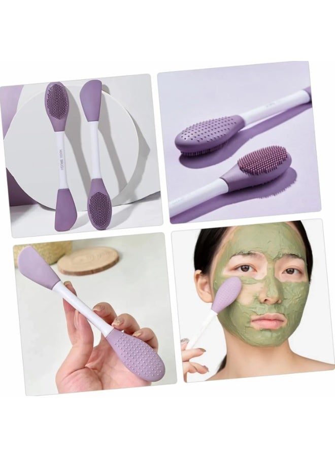 فرشاة تنظيف الوجه 2 في 1 من السيليكون الناعم على شكل دب، فرشاة غسل الوجه باليد، فرشاة عمل قناع الوجه سهلة الاستخدام، متعددة الألوان، قطعة واحدة - Image 1