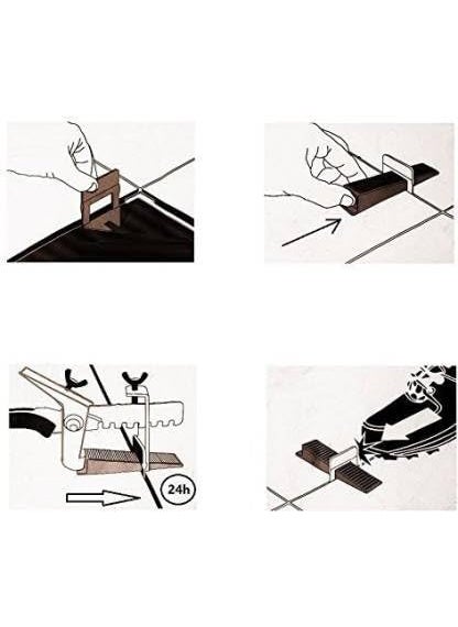 FLAMINGO ENTERPRISE FLAMINGO ENTERPRISE Tile Leveling System 100 Wedge and 200 Clips With 2mm Tiles Spacer Lever Tool 5 cm  - Image 3