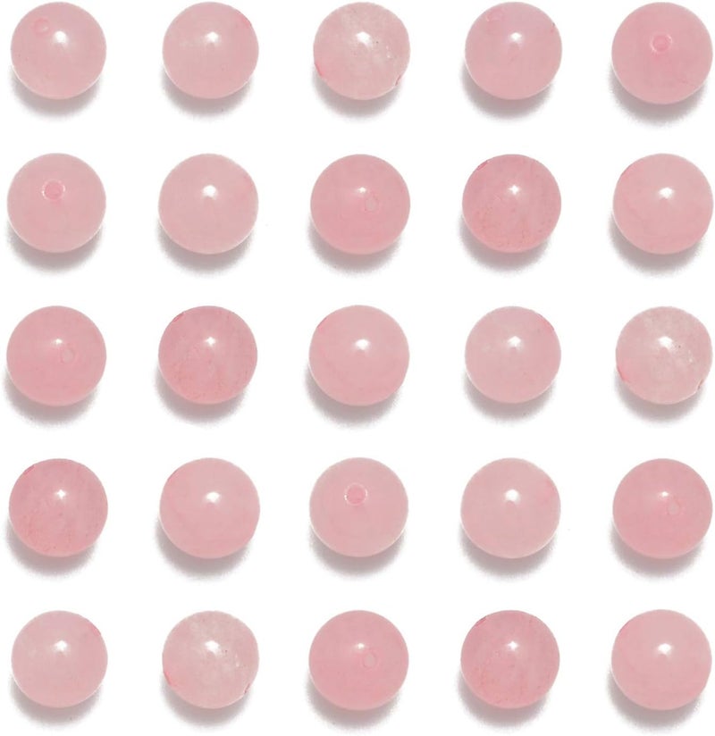 NCB 100pcs Original Natural Stone Beads Gemstone Round Loose Beads 6mm 8mm 10mm (Rose Quartz, 10mm 100Beads) - Image 1