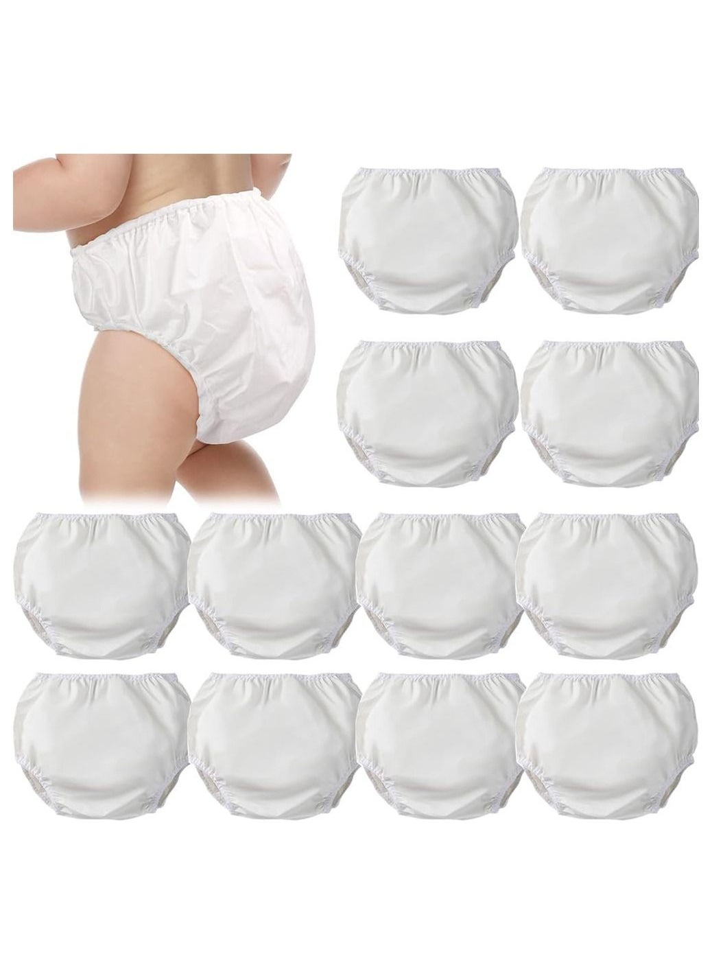 DMG TECH 12 Pairs Baby Potty Training Pants Waterproof Plastic