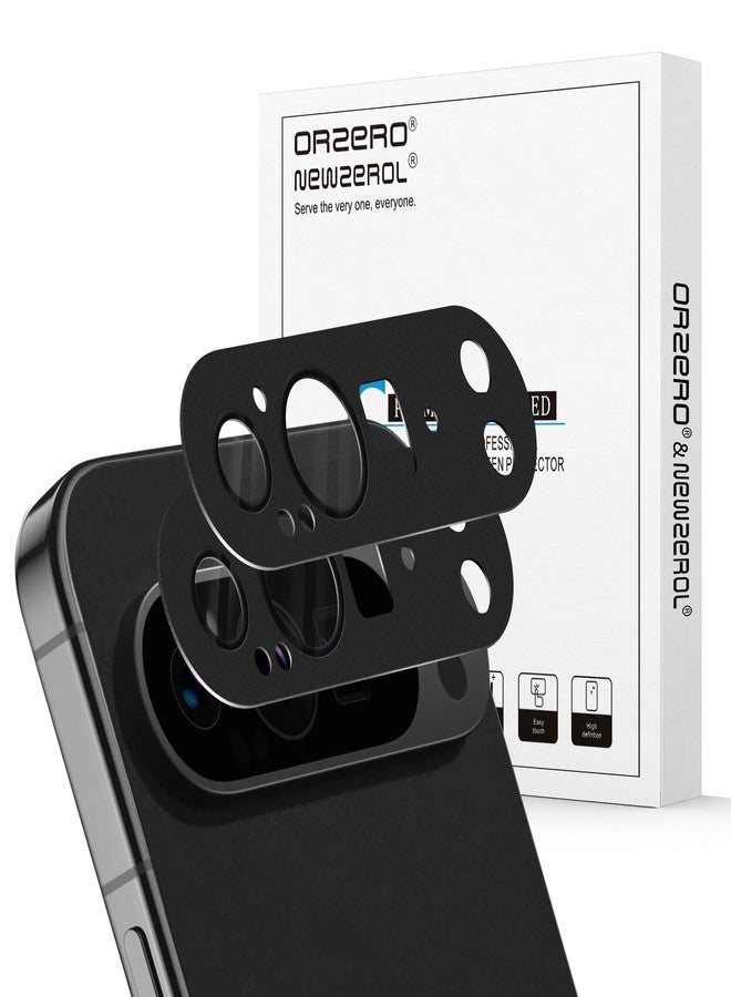 Orzero (2 Pack) Camera Lens Protector Compatible for Google Pixel 9 Pro XL, Protector de Cámera Premium Metal and Glass Precise Camera Cutouts High Definition Anti-Scratch (Black) - Image 1