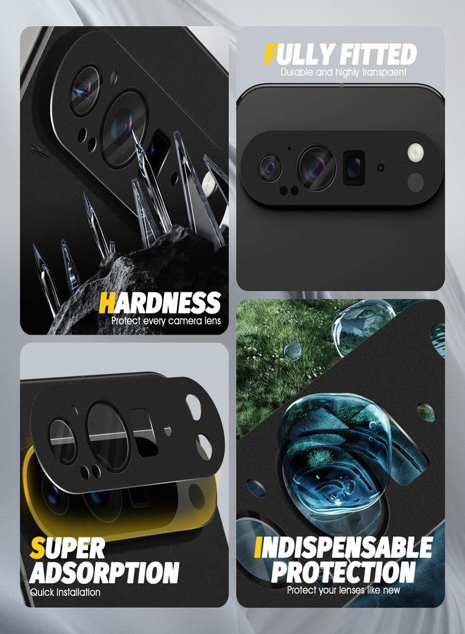 Orzero (2 Pack) Camera Lens Protector Compatible for Google Pixel 9 Pro XL, Protector de Cámera Premium Metal and Glass Precise Camera Cutouts High Definition Anti-Scratch (Black) - Image 3