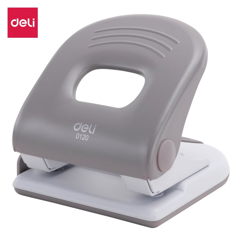 ديلي مثقاب ورق قوي سعة 40 ورقة فتحتين مسافة 80 مم قطر 6 مم – رمادي - Image 1