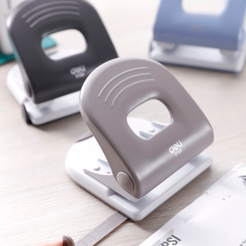 ديلي مثقاب ورق قوي سعة 40 ورقة فتحتين مسافة 80 مم قطر 6 مم – رمادي - Image 4