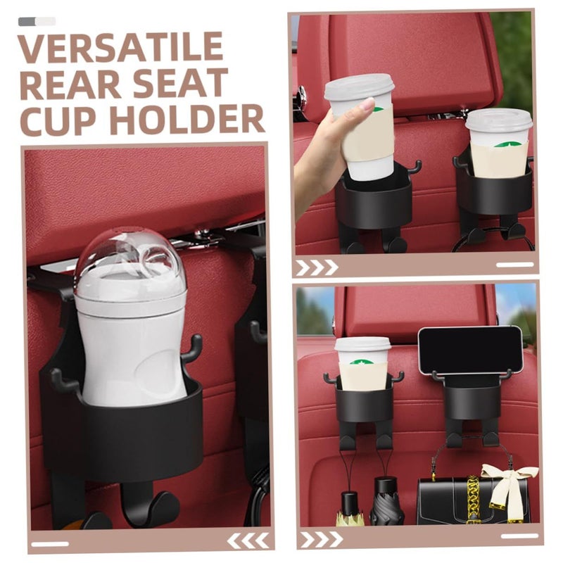 Multipurpose Car Headrest Cup Holder Backseat Organizer Black Adjustable Storage For Drinks Phones - Image 4