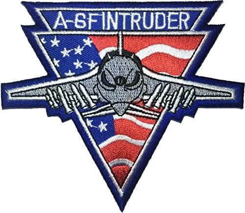 Papapatch A-6 F Intruder Navy Fighter Sew Iron on Embroidered Applique Badge Sign Patch (IRON-A6F-INTRUDER-BL) - Image 1