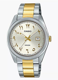 Casio Men's Stainless Steel Arabic Silver Dial Analog Watch MTP-1302SG-7B3VDF