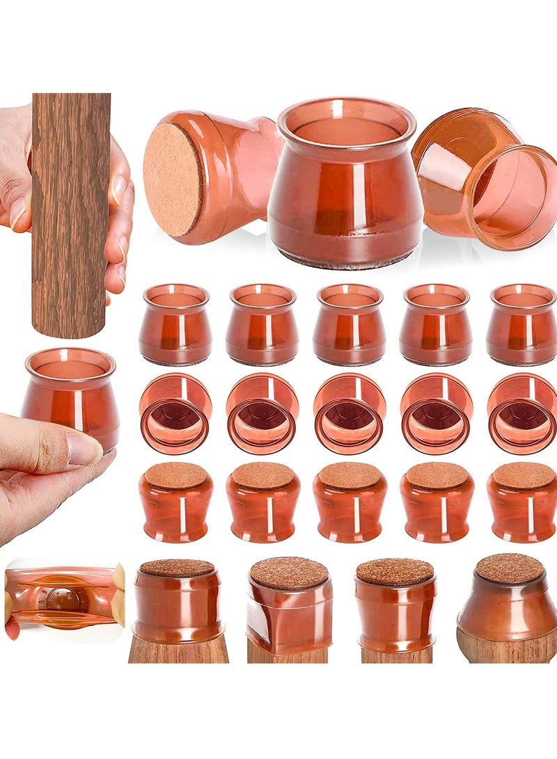 28-Piece Thickened Felt and Silicone Table Leg Protectors - Quiet Furniture Accessories for 0.98-1.77 Inch Chair and Table Legs, Ideal for Home Use.  - Image 1
