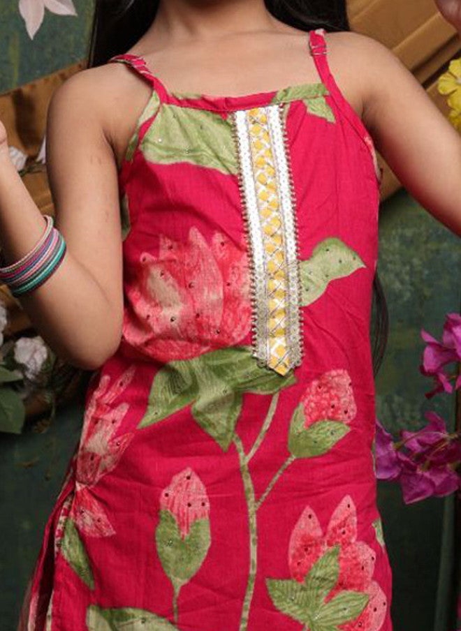 Saka Designs Floral Printed Kurta With Sharara For Girls - Image 2