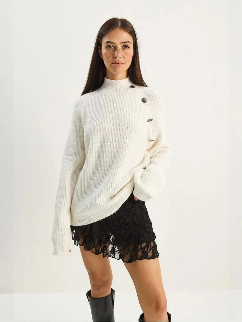 Bianco Lucci LUCCI Knit Half Turtleneck Sweater