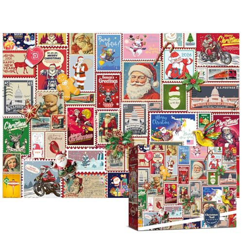 Antelope Puzzle Christmas Jigsaw Puzzle 1000 Pieces for Adults Christmas Mail Holiday Winter Scene Enjoyable Holiday Puzzle Gift for Adults Families - Image 1