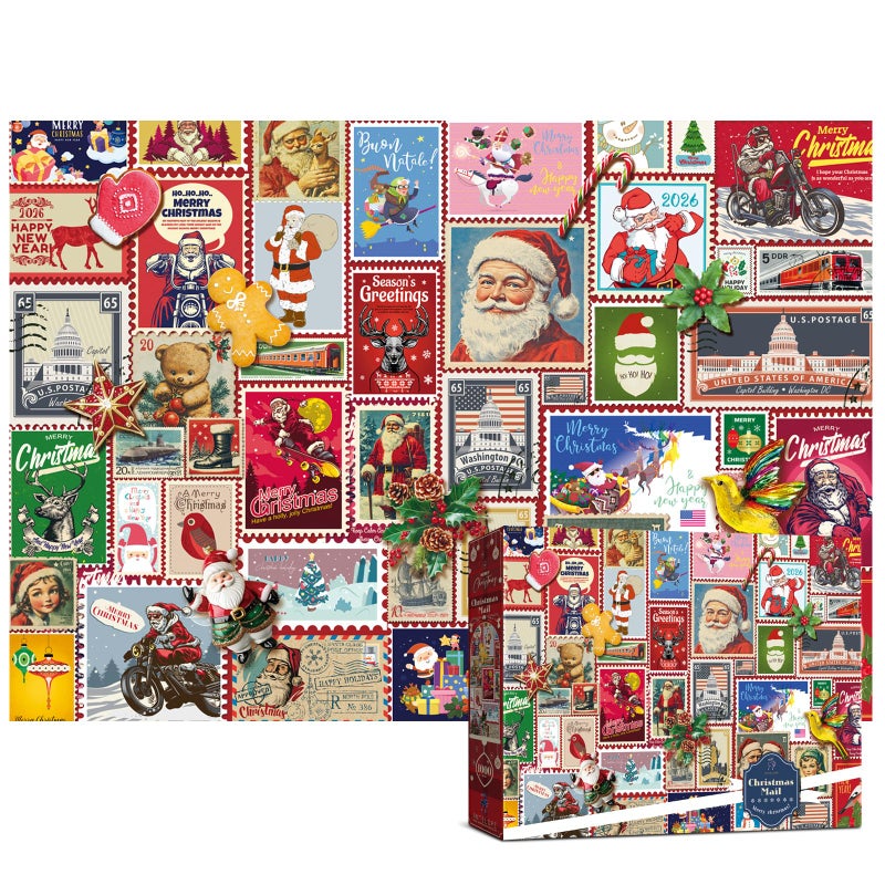 Antelope Puzzle Christmas Jigsaw Puzzle 1000 Pieces for Adults Christmas Mail Holiday Winter Scene Enjoyable Holiday Puzzle Gift for Adults Families - Image 3