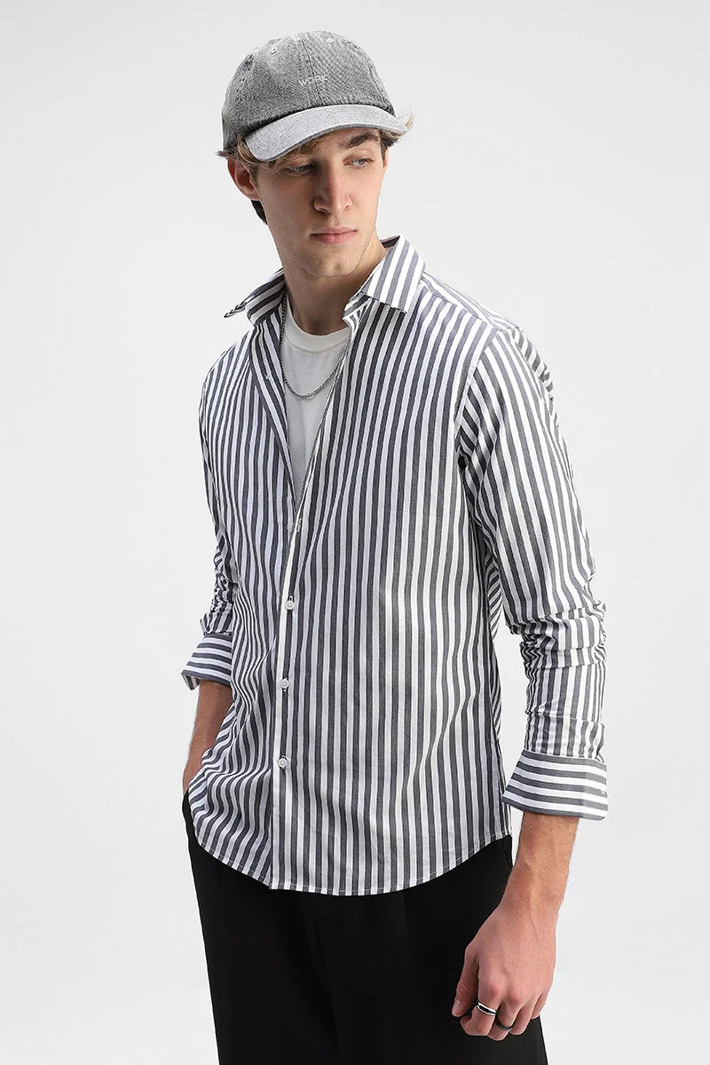SNITCH Slim Fit Stretch Stripes Shirt