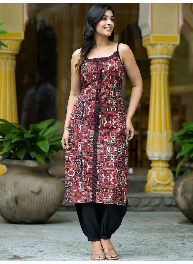 AKS Maroon Kutch print Kurta  - Image 4