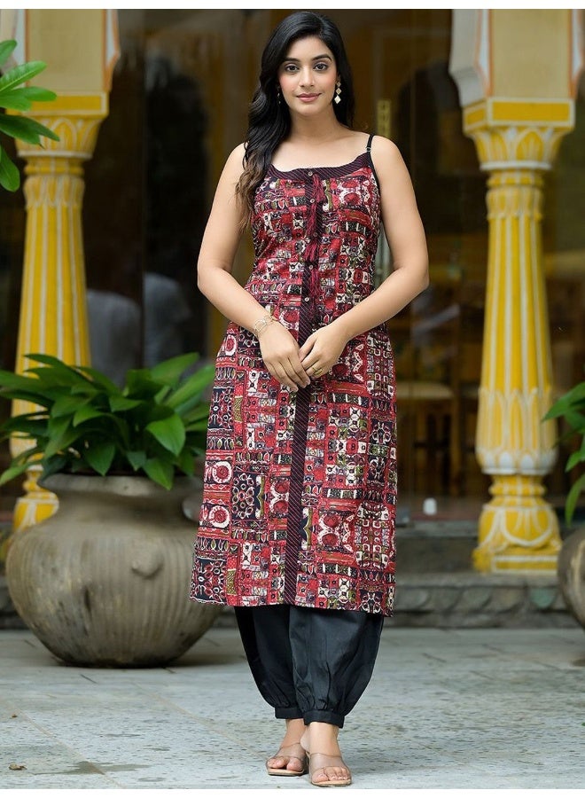 AKS Maroon Kutch print Kurta  - Image 1