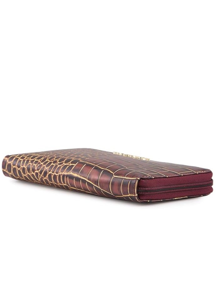 CAPRESE Caprese Miranda Zip Around Wallet for Women| Large, Burgundy | Multiple Card Slots with Stylish Animal Print | Perfect for Carrying Daily Essentials  - Image 2