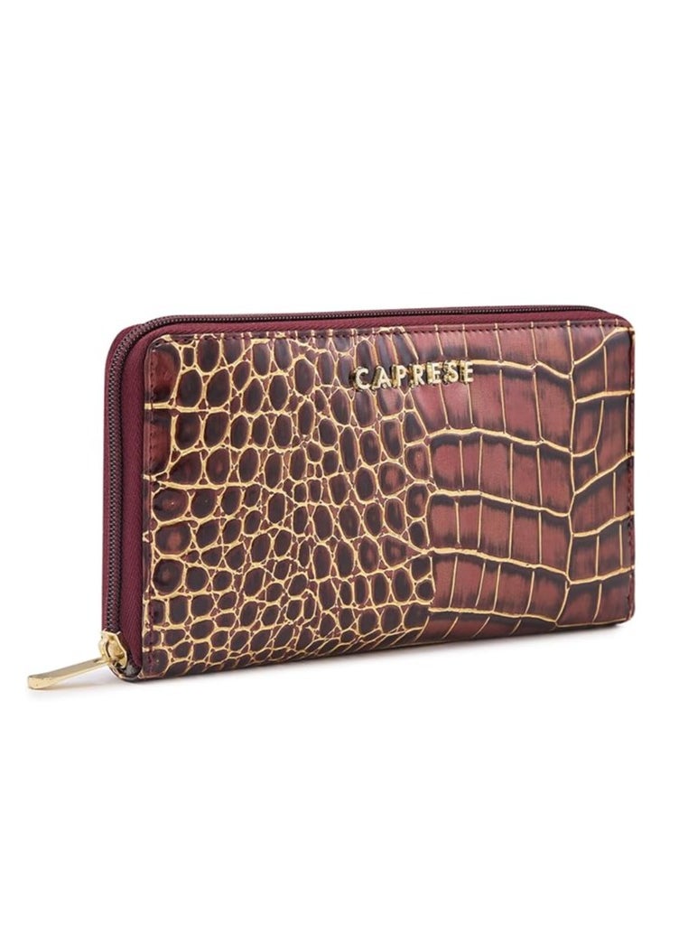 CAPRESE Caprese Miranda Zip Around Wallet for Women| Large, Burgundy | Multiple Card Slots with Stylish Animal Print | Perfect for Carrying Daily Essentials  - Image 3