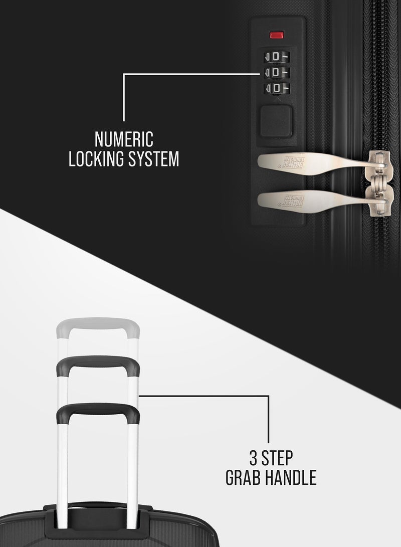 السياحية البريطانية عربة أمتعة صغيرة من مادة البولي بروبيلين مقاس 20 بوصة باللون الأسود - Image 3