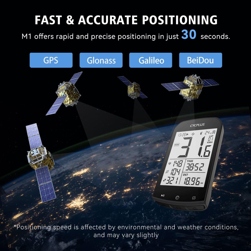 CYCPLUS GPS Bike Computer Waterproof Bicycle Speedometer and Odometer ANT+ Wireless Cycling Computer Compatible with App 2.9 Inch LCD Display with Backlight(New Upgraded) - Image 3