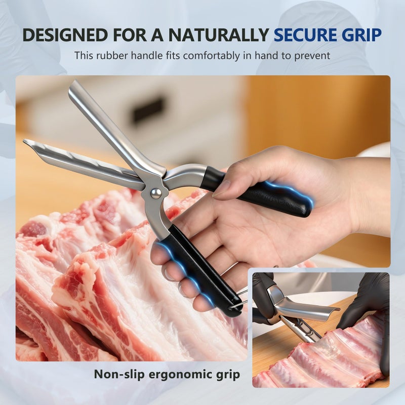 UoeRing Rib Membrane Remover Tool - Upgraded Thick 304 Food-Grade Stainless Steel with Ergonomic Full-Rubber Grip for Effortless BBQ Rib Prep, Pork Rib Skinner, and Meat Preparation - Image 4