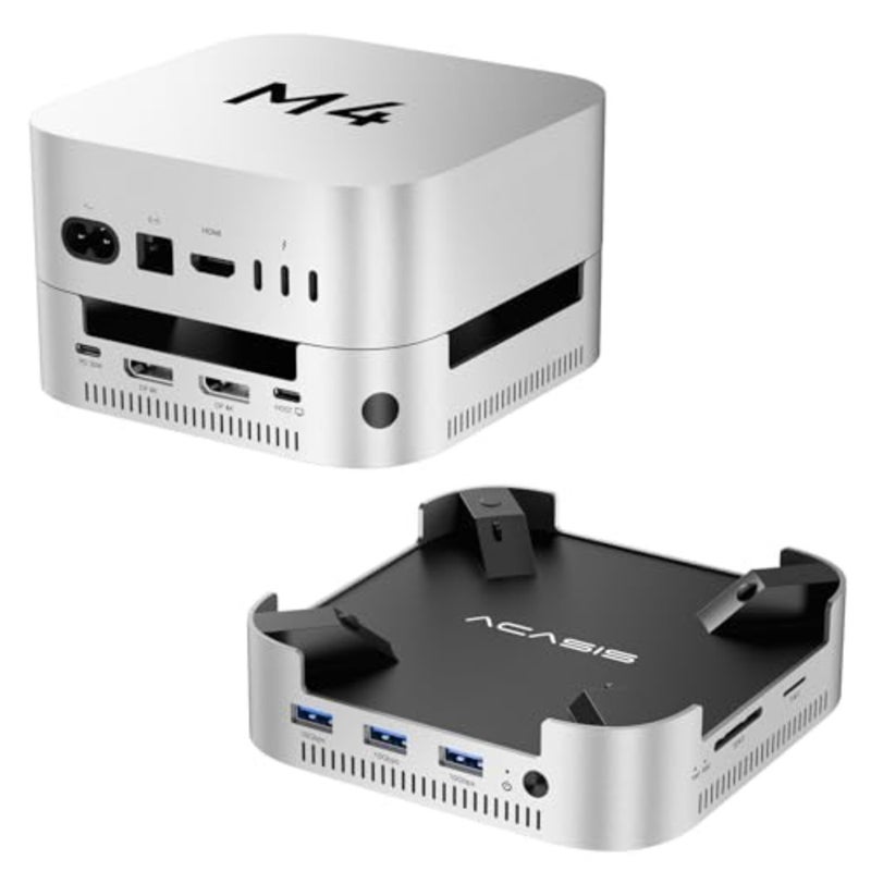 40Gbps Mac mini M4 Dock Stand with Dual-Bay NVMe SSD Enclosure, Aluminum DP Hub for Mac mini M4 and M4 Pro 2024, 4K60Hz DP, 3X10G USB A, PD 30W, SD/TF 4.0, Support Dual SSD B+M M-Key - Image 1