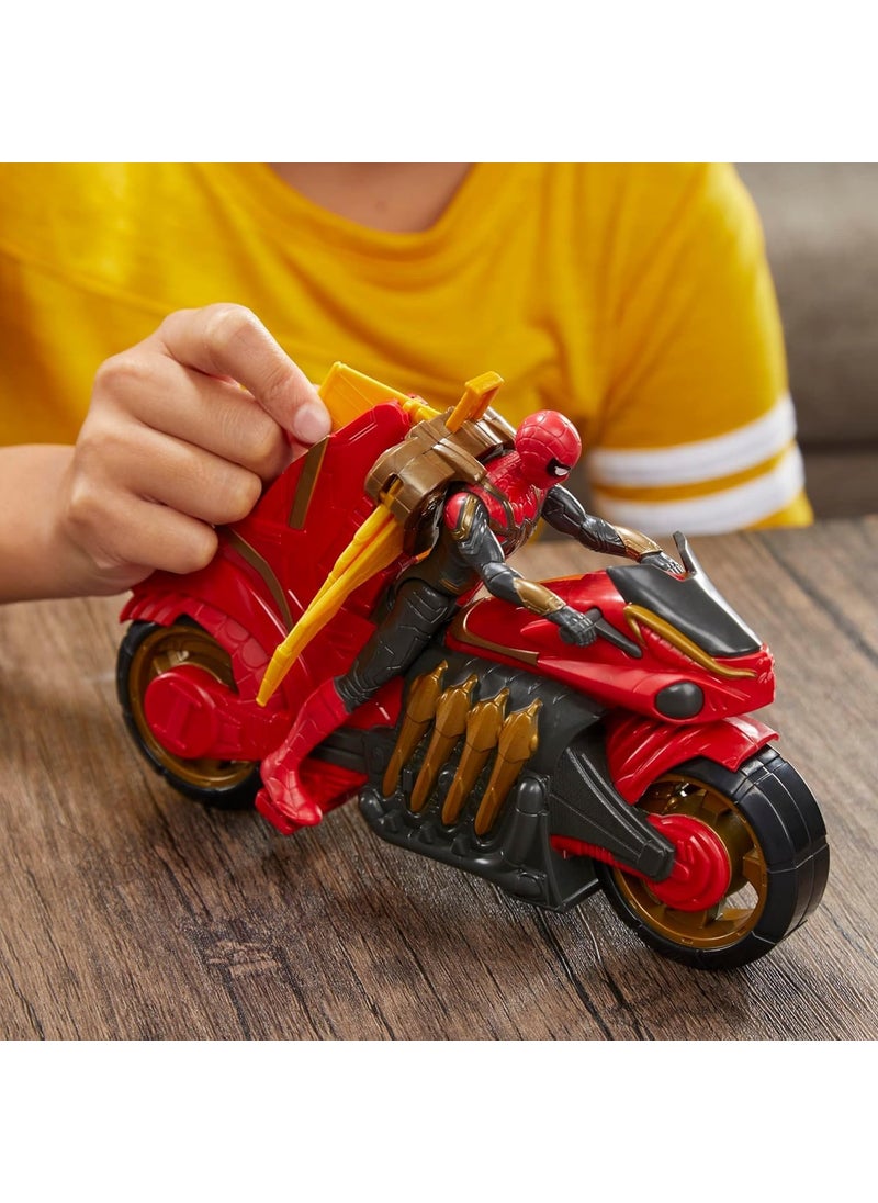MARVEL Spider-Man Marvel 6-Inch Jet Web Cycle Vehicle and Detachable Action Figure Toy with Wings, Movie-Inspired, for Kids Ages 4 and Up  - Image 2
