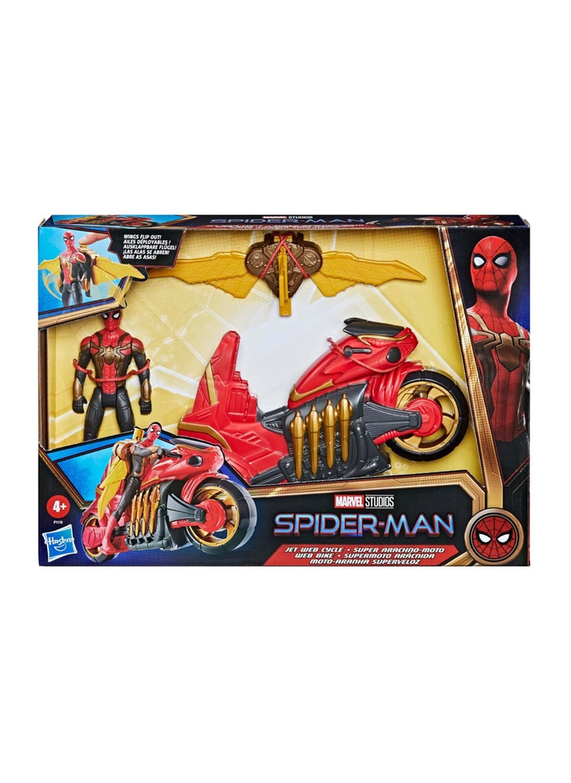 MARVEL Spider-Man Marvel 6-Inch Jet Web Cycle Vehicle and Detachable Action Figure Toy with Wings, Movie-Inspired, for Kids Ages 4 and Up  - Image 4
