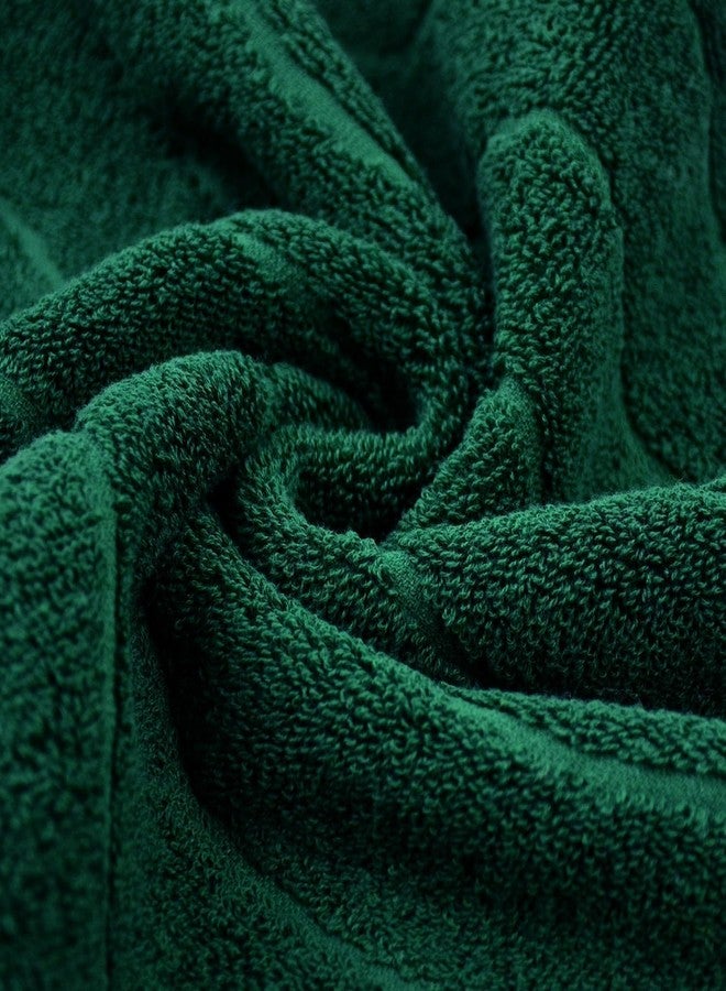 Jacquotha Cotton Bath Towels Set of 2 in Forest Green (Wavy Striped Jacquard) 27.5” x 55”, Quick Dry Towel for Bathroom Pool Gym Swim - Image 5