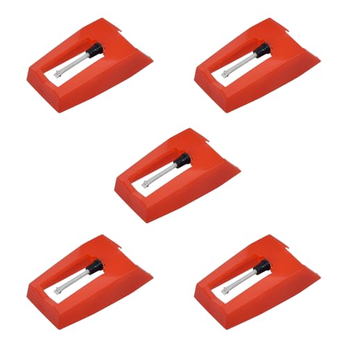 HONSNKS 5PCS Ruby Record Player Needle HONSNKS Turntable Replacement Needle for Vinyl Record Players LP Gramophone, 1byone, Victrola, ION, Crosley, Pyle, Jensen (Red) - Image 1