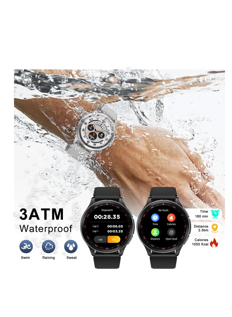 PEJE PEJE Rotatable Dial Smart Watch for Men - 1.43" AMOLED, Call Function, 123+ Sports Modes, 3ATM Waterproof. Tracks SpO2/Heart Rate/Sleep. Includes Spare Strap. Android/iOS Compatible.  - Image 4