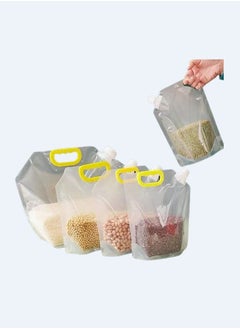 5pcs Food Storage Bags Moisture Proof Clear Resealable Cereal Storage Bags Airtight Packaging Bags