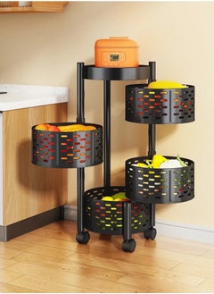 Generic Turbo Metal Rotating Storage Rack – 4 Tiers, 360° Rotation, with Wheels – Heavy-Duty All-Metal Organizer  - Image 2