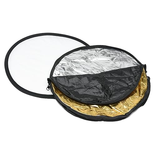 Photo Trust PhotoTrust Mini 5 in1 Pocket Reflector-Super Portable Reflector 12"/30cm Collapsible Multi-Disc Photography Light Reflector Diffuser-Silver/Gold/Black/White/Translucent for Studio/Macro Photography - Image 1
