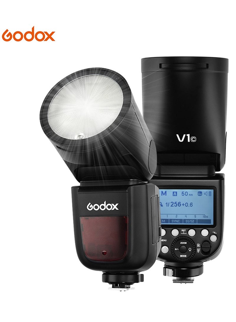 Godox V1C Professional Camera Flash Speedlite Speedlight Round Head Wireless 2.4G Replacement for Canon EOS Series 1500D 3000D 5D Mark lll 5D Mark ll for Wedding Portrait Studio Photography - Image 1
