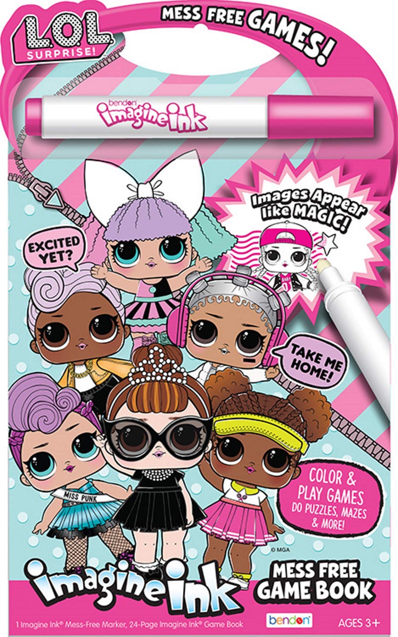 Bendon LOL Surprise 24-Page Imagine Ink Mess Free Game Book