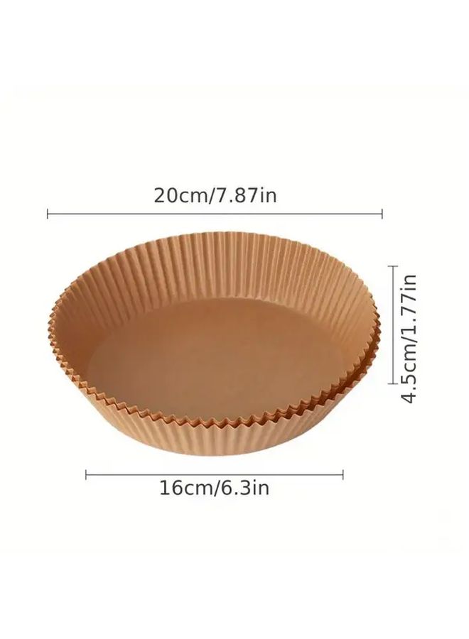 Yellow 100pcs Non Stick Air Fryer Liners Round Baking Sheets for Easy Cleanup - Image 4