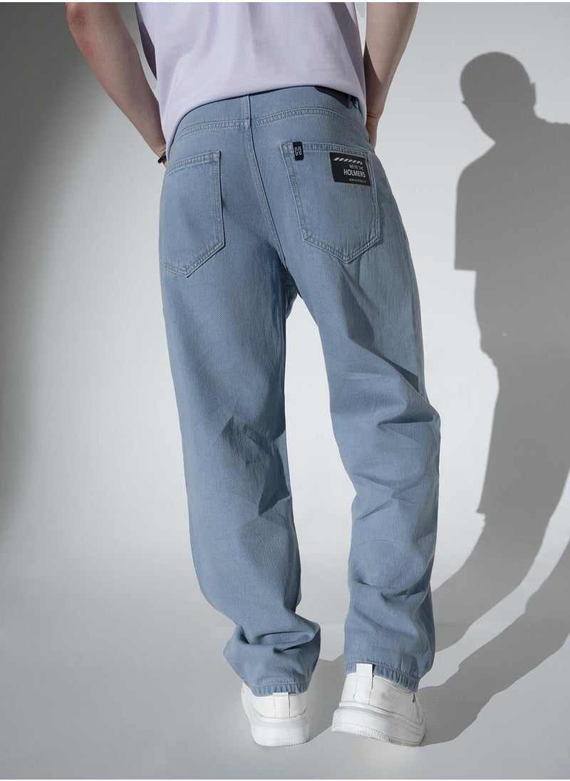 Hubberholme - Relaxed Fit Grey Jeans for Men with Mid-Rise and Slash Knee Design - Image 1