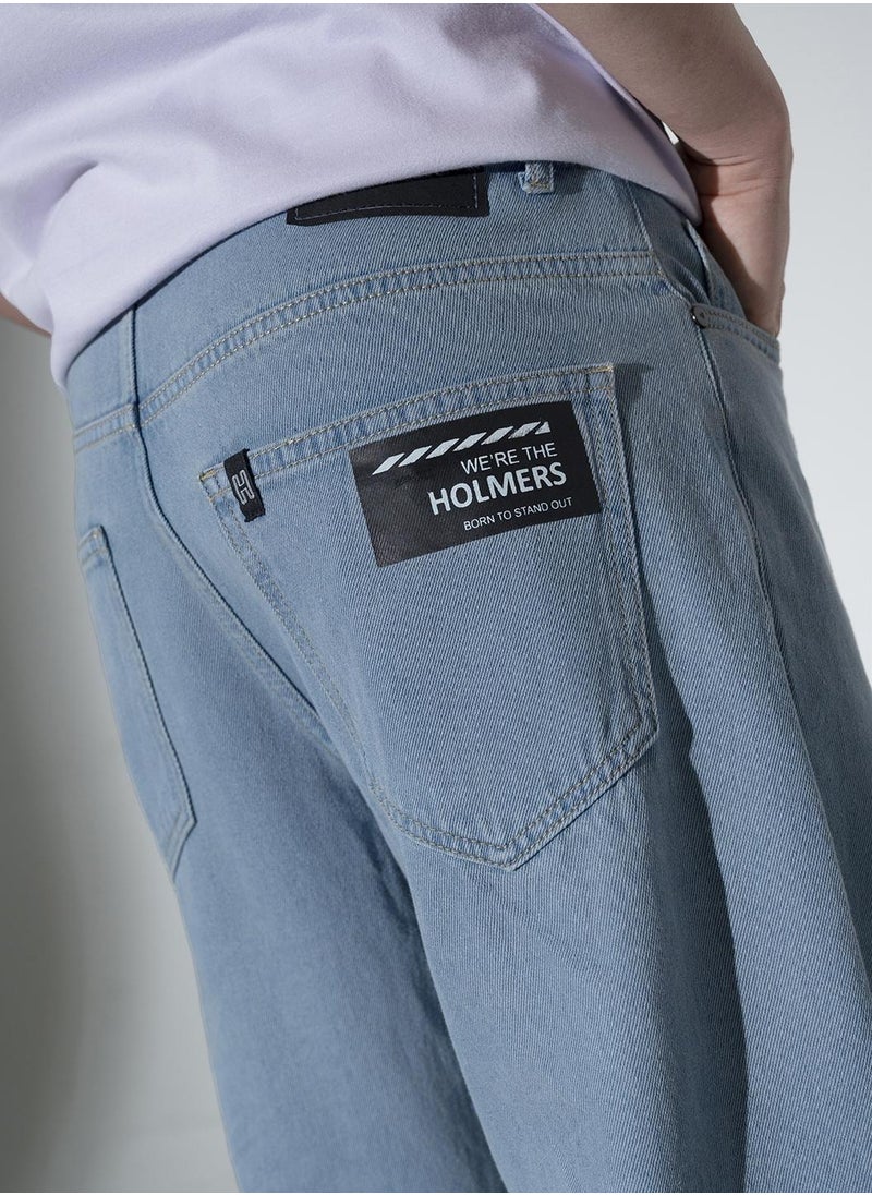 Hubberholme - Relaxed Fit Grey Jeans for Men with Mid-Rise and Slash Knee Design - Image 1