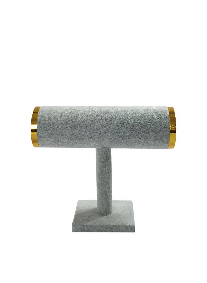 SCIKHEFT Bracelet Holder T Bar Bracelets Holder with Metal Lid Bracelet Stands And Displays for Vendors(Grey Velvet) - Image 3
