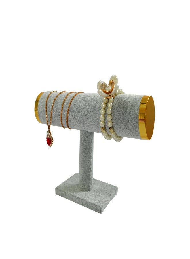 SCIKHEFT Bracelet Holder T Bar Bracelets Holder with Metal Lid Bracelet Stands And Displays for Vendors(Grey Velvet) - Image 2