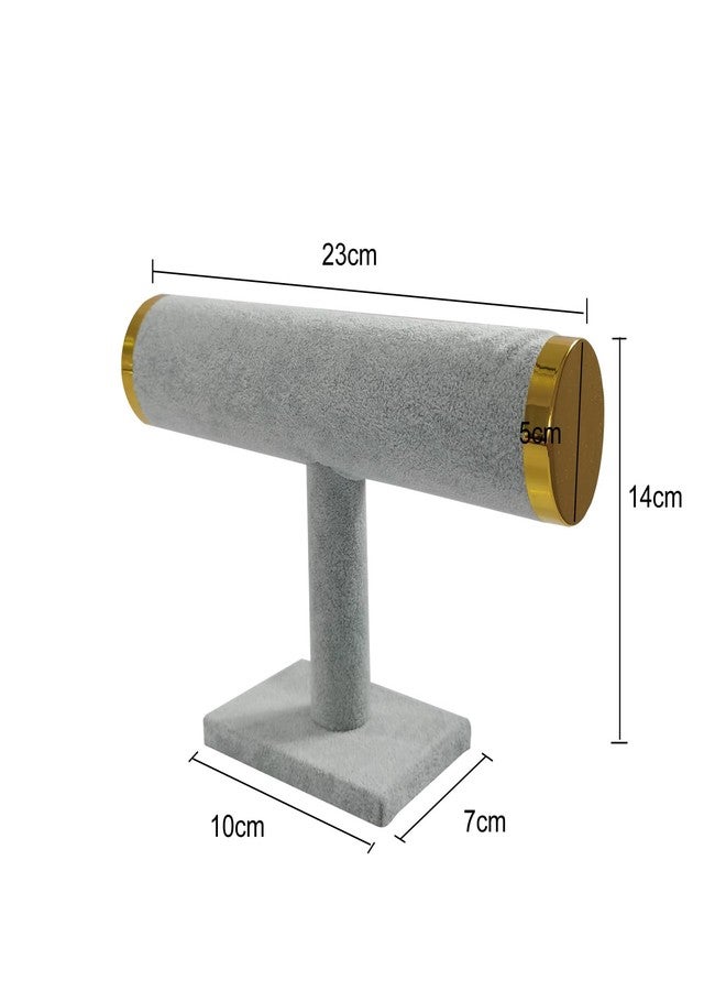 SCIKHEFT Bracelet Holder T Bar Bracelets Holder with Metal Lid Bracelet Stands And Displays for Vendors(Grey Velvet) - Image 5