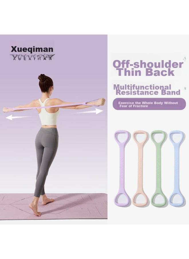 XUEXIMAN Xueximan 8-word Resistance Band For Women, Back Opening Elastic Band, Home Fitness Yoga Stretching Band, Back Stretching And Strengthening Tool - Image 1