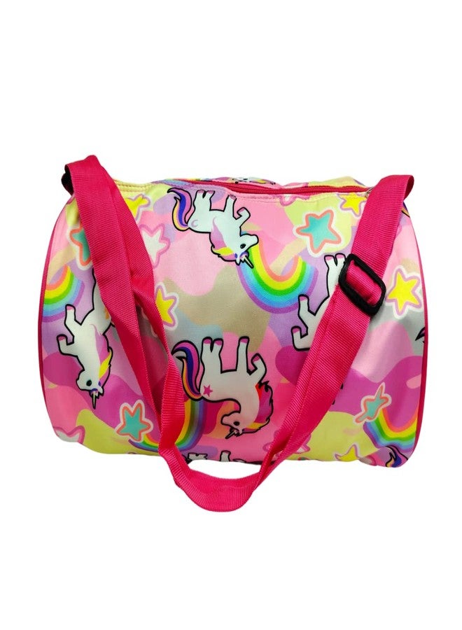 RedChimes 1 Pcs Fancy Cute Unicorn Duffel Bag Travel Gym Sports Gymnastics Dance Classes for Girls - Image 1