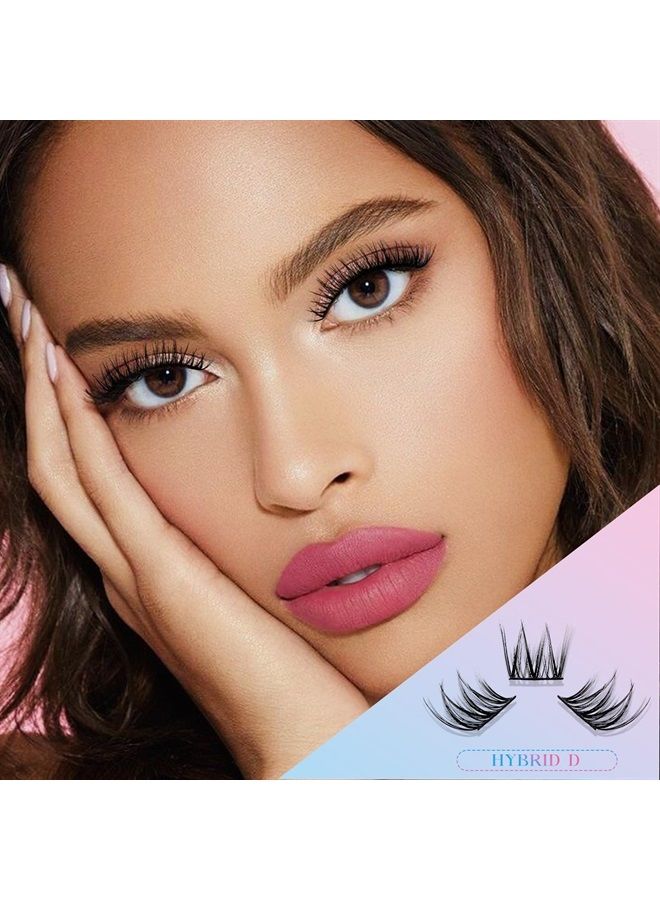 LANKIZ DIY Eyelash Extensions,Individual Lash Extensions Clusters,112 Clusters, Soft and Lightweight 12mm Only Resuale Wide Band Cluster Lashes for Home use (Hybird D curl) - Image 4