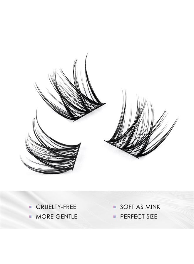 LANKIZ DIY Eyelash Extensions,Individual Lash Extensions Clusters,112 Clusters, Soft and Lightweight 12mm Only Resuale Wide Band Cluster Lashes for Home use (Hybird D curl) - Image 2